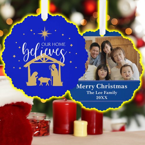 Blessed First Home Christmas Nativity Scene Ornament Card