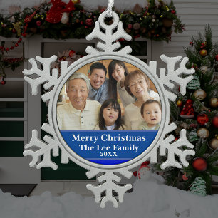 Blessed First Home Christmas Nativity Scene Snowflake Pewter Christmas Ornament