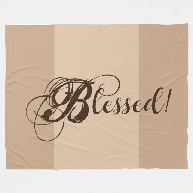 Blessed! Fleece Blanket (Tan/ Brown) (Front (Horizontal))