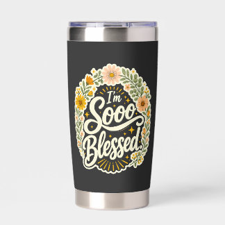 Blessed Floral Christian Faith Based Design  Insulated Tumbler
