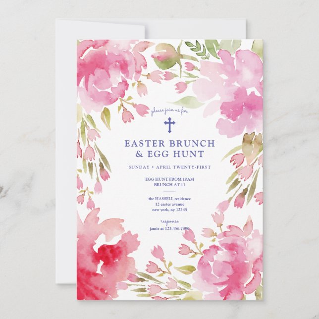 Blessed Foliage Easter Brunch Invitation (Front)