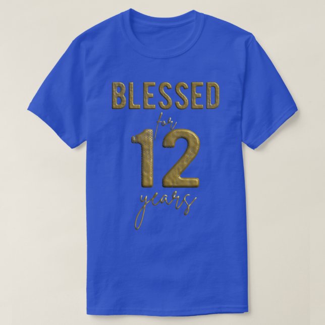 Blessed For 12 Years Old 12th Birthday Christmas G T-Shirt (Design Front)