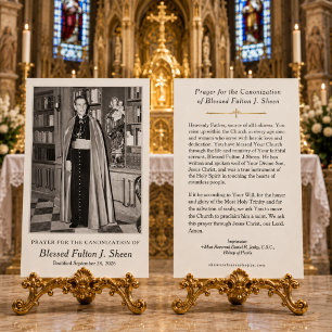 Blessed Fulton Sheen Canonization Prayer Card