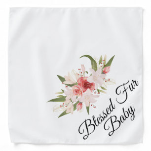 Blessed Fur Baby with Watercolor Floral Design Dog Bandana