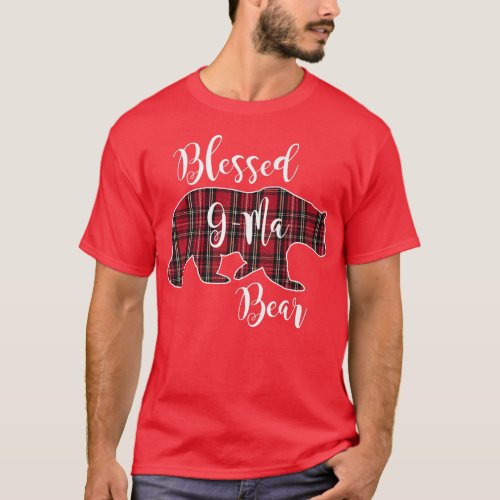 Blessed G_Ma Bear Red Tartan Plaid Grandma Gift Pr T_Shirt