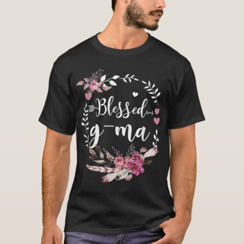 Blessed G_Ma Thanksgiving Floral Funny Gifts T_Shirt