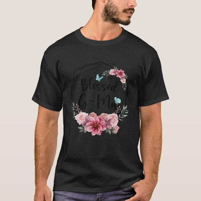 Blessed G Ma with Floral Mother s Day 2023 T-Shirt (Front)
