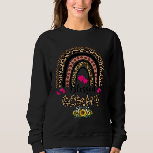 Blessed Gammie Leopard Heart Rainbow Mothers Day Sweatshirt