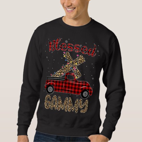 Blessed Gammy Christmas Red Truck Plaid Color Fami Sweatshirt
