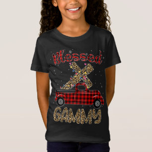 Blessed Gammy Christmas Red Truck Plaid Color Fami T-Shirt