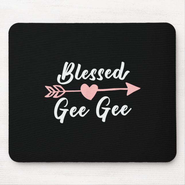 Blessed Gee-gee Arrow Heart Love Cute Funny Geegee Mouse Pad (Front)