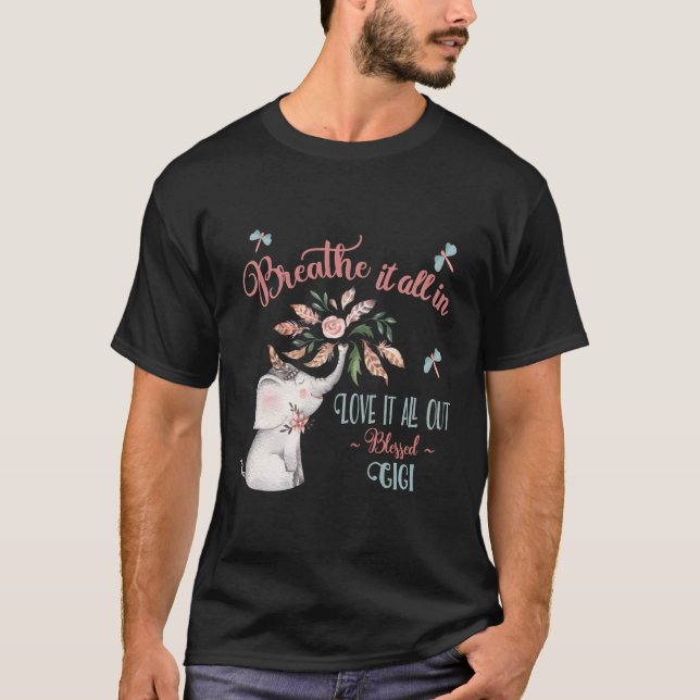 Blessed Gigi Gifts Cute Elephant Gifts For Gigi T-Shirt (Front)