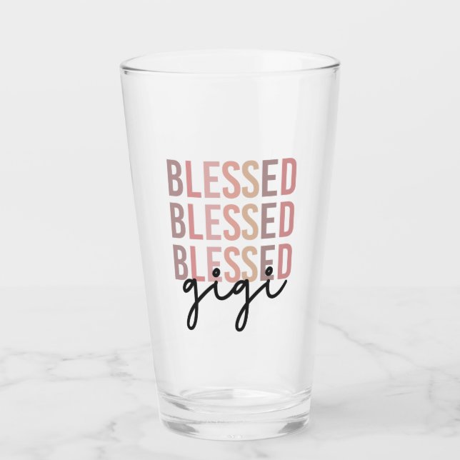 Blessed Gigi | Gifts for Gigi Grandma Glass (Front)