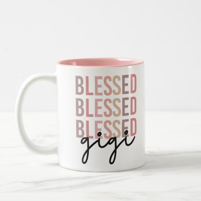 Blessed Gigi | Gifts for Gigi Grandma Two-Tone Coffee Mug (Left)