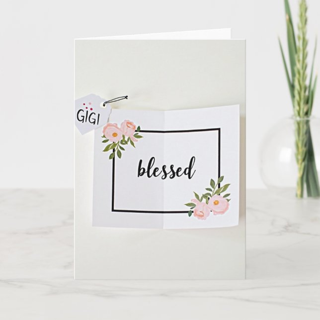 Blessed Gigi Message Pink Card (Front)