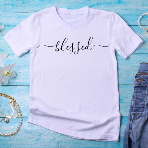 Blessed Girly Script T_Shirt
