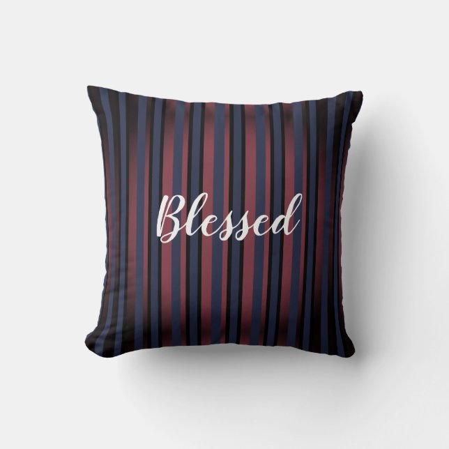Blessed Glam Striped Throw Pillows (Front)