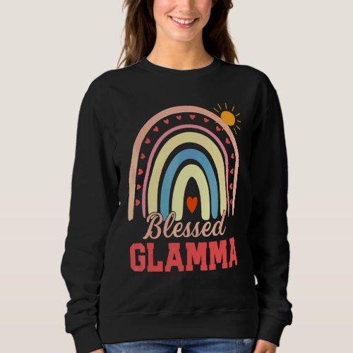 Blessed Glamma Rainbow Sunshine Glamma Mothers Day Sweatshirt