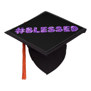 #Blessed Glitter Graduation Cap Topper