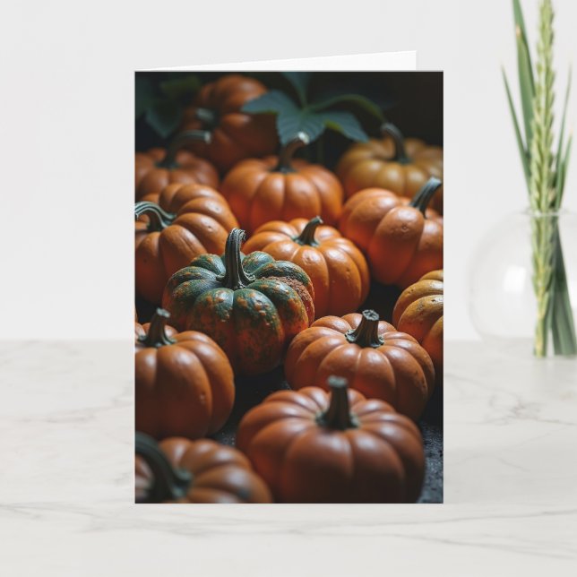 Blessed Golden Pumpkins Card (Front)