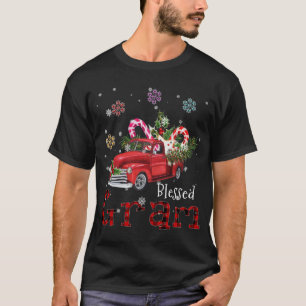 Blessed Gram Christmas Red Truck Gift For Grandma T-Shirt