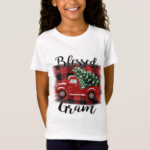 Blessed Gram Red Truck Vintage Christmas Tree T-Shirt