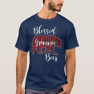 Blessed Grammie Bear Red Tartan Plaid Grandma Gift T-Shirt