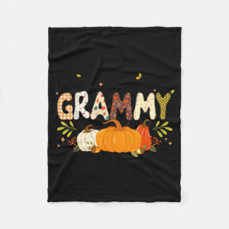 Blessed Grammy Pumpkin Fall Autumn Thanksgiving Fleece Blanket