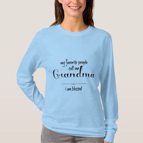 Blessed Grandma black text T_Shirt