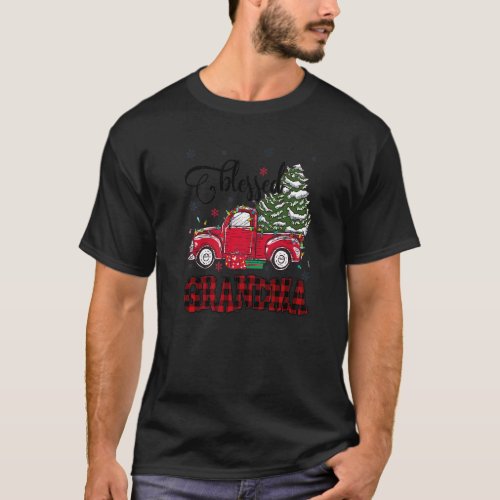 Blessed Grandma  Christmas Family Lights Truck Red T_Shirt