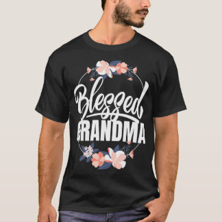 Blessed Grandma Flowers Women Mothers Day Grammy T-Shirt
