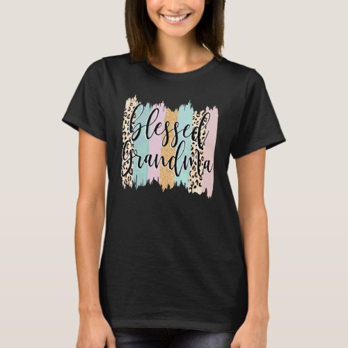 Blessed Grandma Leopard Womens Mothers Day T_Shirt