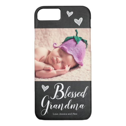 Blessed Grandma One Photo Chalkboard iPhone 87 Case