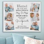 Blessed Grandparents Personalized 6 Photo Collage Faux Canvas Print<br><div class="desc">Celebrate your grandparents with a custom photo collage canvas print. This unique grandparents quote wall print is the perfect gift whether its a birthday, Grandparents day or Christmas. We hope your special keepsake grandparent gift will become a treasured keepsake for years to come. . Quote " Blessed are those who...</div>
