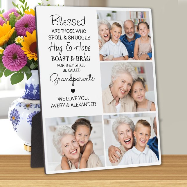 Blessed Grandparents Personalized Photo Collage Plaque (Creator Uploaded)