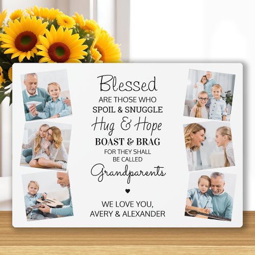 Blessed Grandparents Quote Photo Collage Plaque