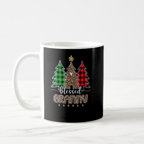 Blessed Granny Leopard Christmas Pine Tree Red Pla Coffee Mug