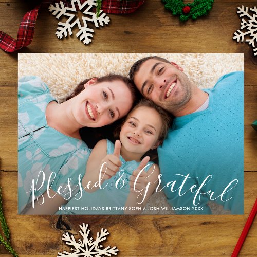 Blessed  Grateful Christmas Holiday Fun Photo