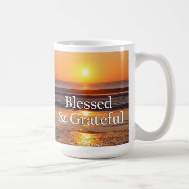 Blessed & Grateful Sunset in Portugal Mug (Right)