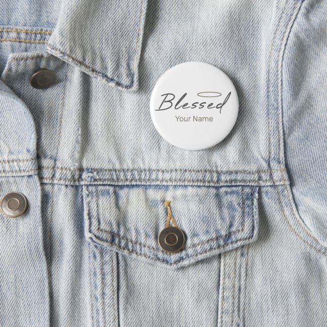 Blessed Halo Religious Design For Christian Gift Button (In Situ)