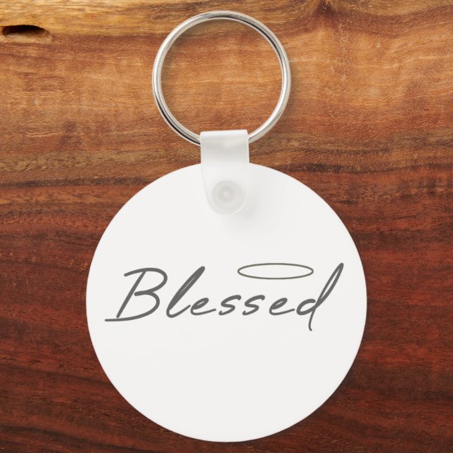Blessed Halo Religious Design For Christian Gift Keychain (Front)