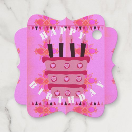 Blessed Happy Birthday with Love  Many More Foil Favor Tags