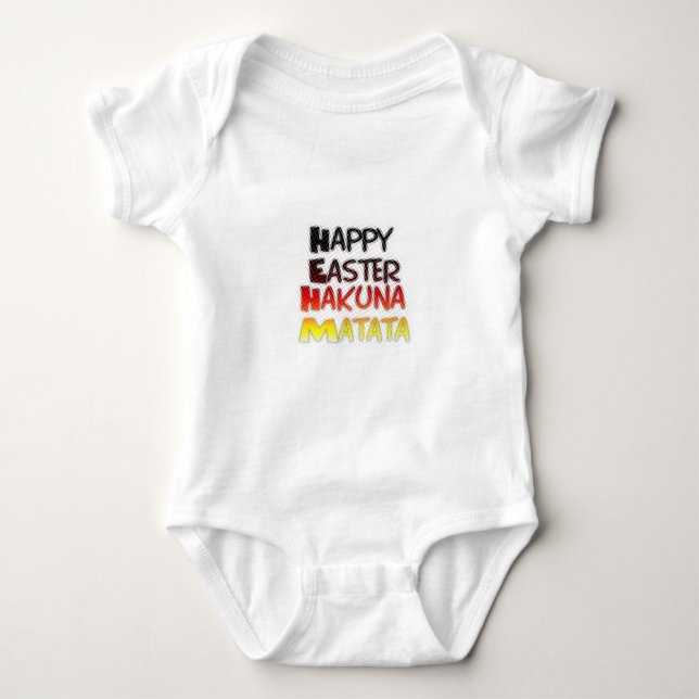 Blessed Happy Easter Hakuna Matata Holiday Season Baby Bodysuit (Front)