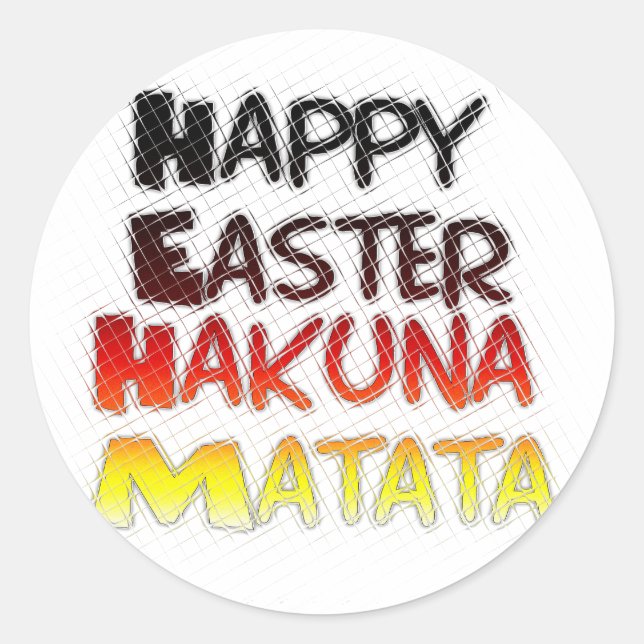 Blessed Happy Easter Hakuna Matata Holiday Season Classic Round Sticker (Front)