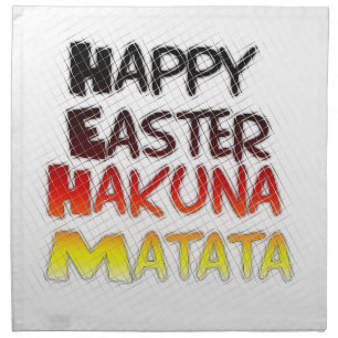 Blessed Happy Easter Hakuna Matata Holiday Season Cloth Napkin