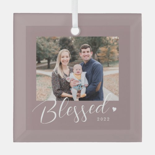 Blessed Heart Editable Color Christmas Ornament