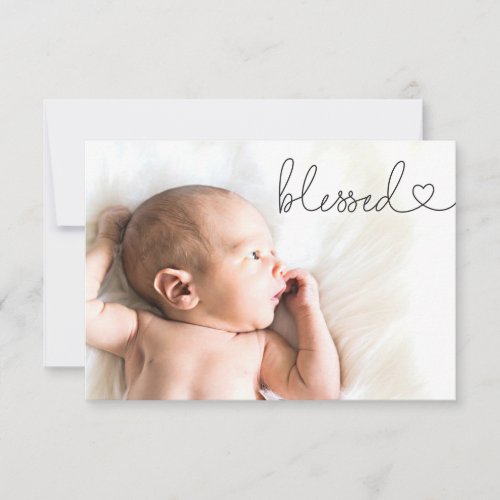 Blessed Heart Script Minimal Photo baby Baptism
