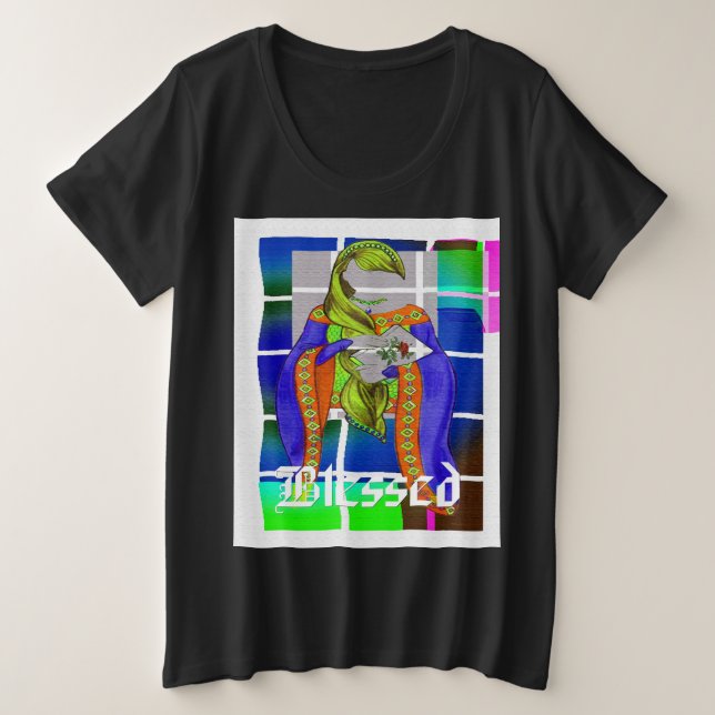 Blessed Hijab Art Plus Size T-Shirt (Design Front)