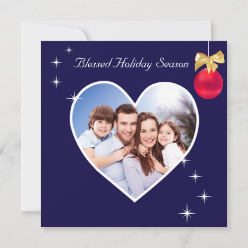 Blessed Holiday Season Custom Photo on Blue