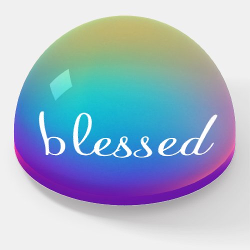 Blessed Holographic Sphere Paperweight